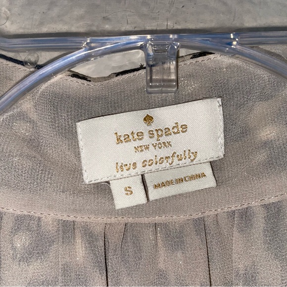 Kate Spade Leopard Clip Dot Print Silk Blouse Sz S - Picture 8 of 11